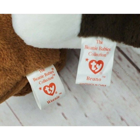 Doby, Bruno, Bones & Weeni Retired Vintage Beanie Baby Doggie Bundle - Picture 9 of 12
